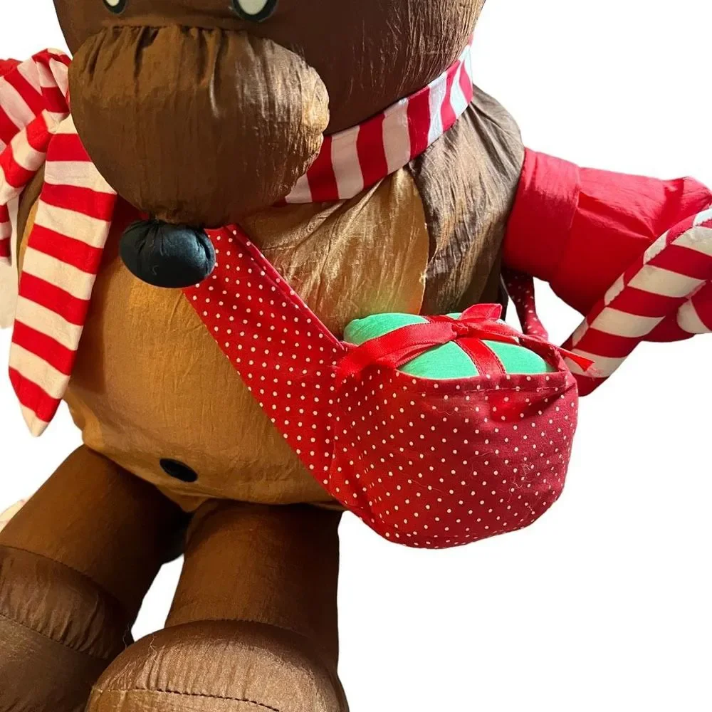 Vintage‎ International Silver Co Reindeer Plush Christmas Decor 15” Nylon Scarf